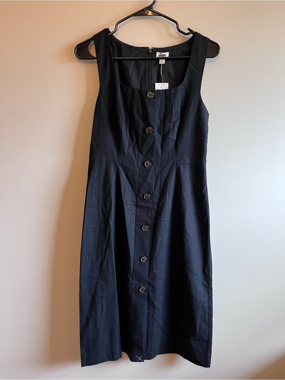 J. Crew Factory Classic Black Button-Front Dress